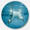 Designart - Polar Bear Swimming under Water' Disc Large Animal Metal Artwork